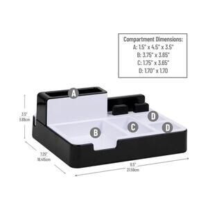 Mind Reader USB Port Desk Organizer Black Locker Organizer